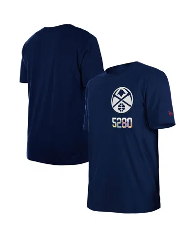 New Era Men's Navy Denver Nuggets 2024/25 City Edition Chenille Heavyweight T-shirt In Blue