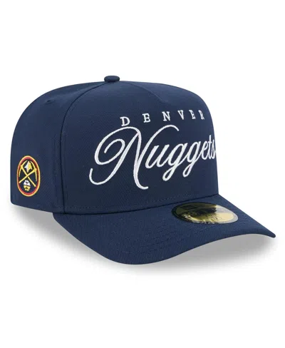 New Era Men's Navy Denver Nuggets 2025 Nba Draft A-frame 59fifty Fitted Hat In Blue