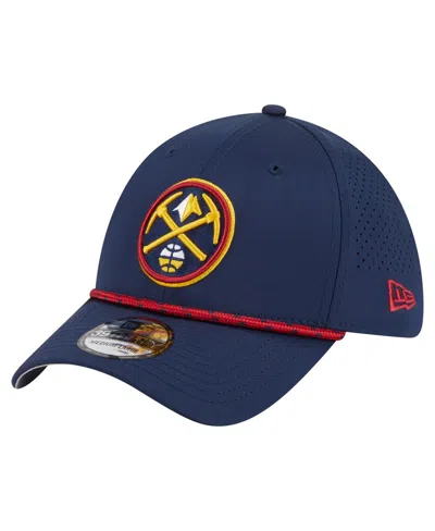 New Era Men's Navy Denver Nuggets Featherweight Poly Rope Flex 39thirty Hat In Blue