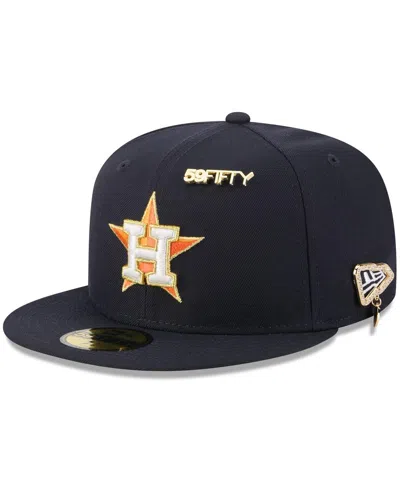 New Era Men's Navy Houston Astros 2025 59fifty Day 59fifty Fitted With Pins Hat
