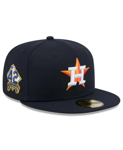 New Era Men's Navy Houston Astros 2025 Jackie Robinson Day 59fifty Fitted Hat