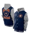 New Era Men's Navy Houston Astros Throwback Prep Full-snap Hoodie Jacket In Blue
