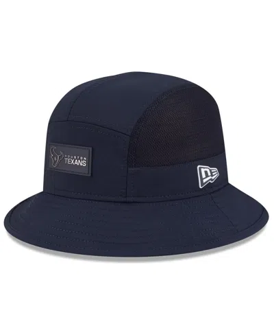 New Era Men's Navy Houston Texans 2025 Sideline Bucket Hat In Blue