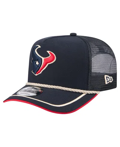 New Era Men's Navy Houston Texans Vintage Team Rope A-frame Trucker 9fifty Snapback Hat