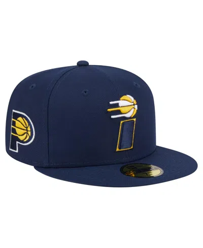 New Era Men's Navy Indiana Pacers Deceptor 59fifty Fitted Hat In Blue