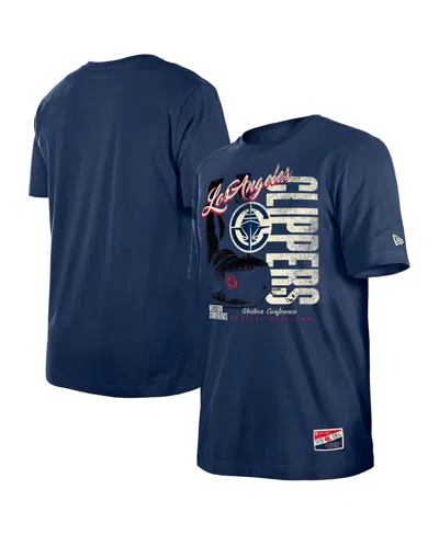 New Era Men's Navy La Clippers Distressed Throwback Vintage Color Pack T-shirt In Blue