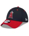 New Era Men's Navy Los Angeles Angels 2024 Batting Practice 59fifty Fitted Hat In Red