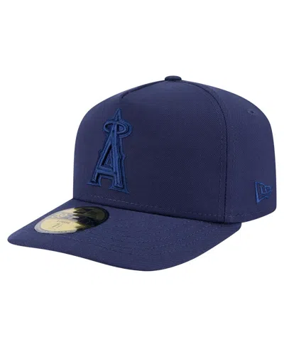 New Era Men's Navy Los Angeles Angels Color Pack A-frame 59fifty Fitted Hat In Blue
