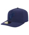 New Era Men's Navy Miami Heat Colorpack A-frame Pinch Front 59fifty Fitted Hat In Navy
