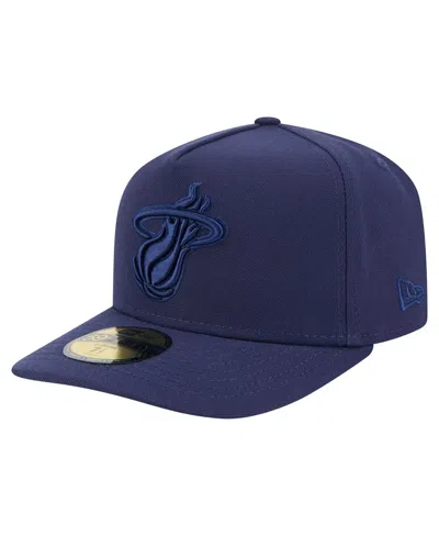New Era Men's Navy Miami Heat Colorpack A-frame Pinch Front 59fifty Fitted Hat