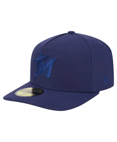 New Era Men's Navy Miami Marlins Color Pack A-frame 59fifty Fitted Hat In Blue
