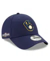 New Era Men's Navy Milwaukee Brewers 2024 Mlb Postseason Side Patch 9forty Adjustable Hat In Navy