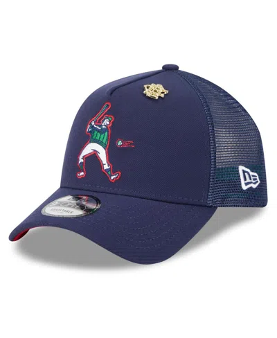 New Era Men's Navy Milwaukee Brewers 2025 Big League Chew A-frame 9forty Adjustable Trucker Hat In Blue