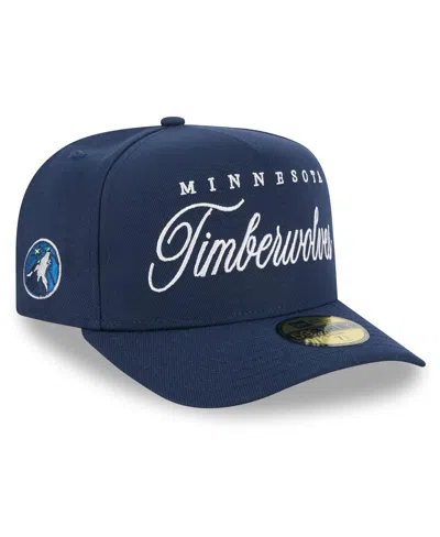 New Era Men's Navy Minnesota Timberwolves 2025 Nba Draft A-frame 59fifty Fitted Hat In Blue