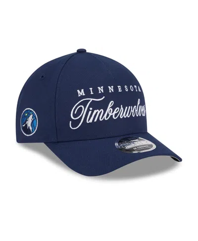 New Era Men's Navy Minnesota Timberwolves 2025 Nba Draft M-crown A-frame 9forty Adjustable Hat In Blue