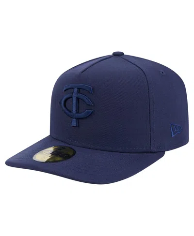 New Era Men's Navy Minnesota Twins Color Pack A-frame 59fifty Fitted Hat In Blue