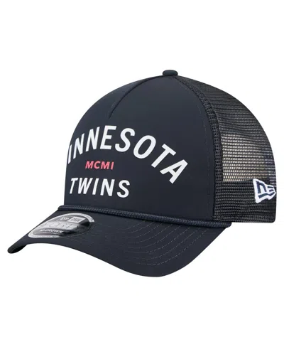 New Era Men's Navy Minnesota Twins Minimalist 9forty A-frame Adjustable Hat In Blue