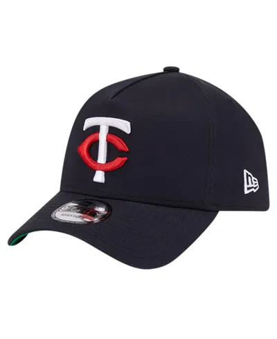 New Era Men's Navy Minnesota Twins Team Color A-frame 9forty Adjustable Hat In Black