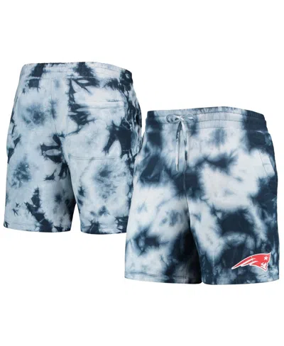 New Era Men's Navy New England Patriots Tie-dye Shorts In Blue
