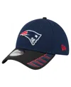 New Era Men's Navy New England Patriots Visor Hit 39thirty Flex Hat In Blue