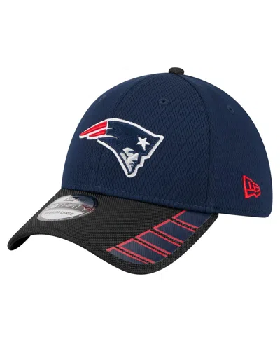 New Era Men's Navy New England Patriots Visor Hit 39thirty Flex Hat In Blue