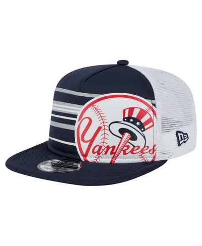 New Era Men's Navy New York Yankees 9fifty A-frame Trucker Snapback Hat
