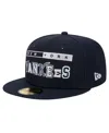 New Era Men's Navy New York Yankees Ransom 59fifty Fitted Hat In Navy