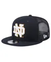 New Era Men's Navy Notre Dame Fighting Irish 9fifty Trucker Snapback Hat In Blue