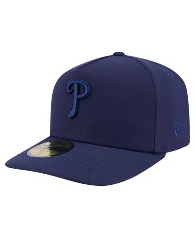 New Era Men's Navy Philadelphia Phillies Color Pack A-frame 59fifty Fitted Hat In Blue