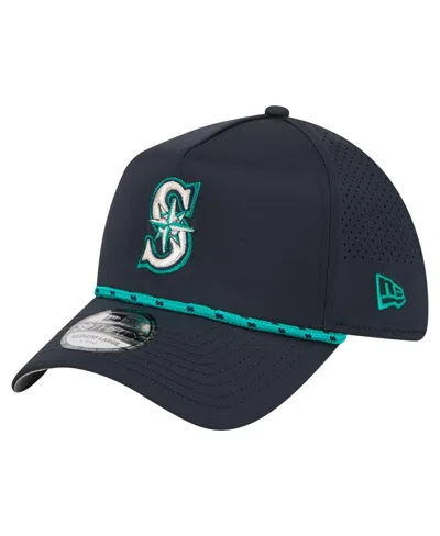 New Era Men's Navy Seattle Mariners 39thirty A-frame Perforated Flex Hat In Blue