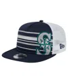 New Era Men's Navy Seattle Mariners 9fifty A-frame Trucker Snapback Hat In Navy