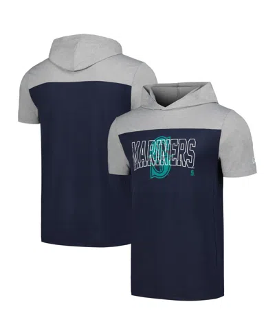 New Era Men's Navy Seattle Mariners Active Brushed Hoodie T-shirt In Blue