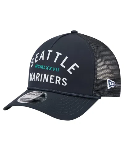 New Era Men's Navy Seattle Mariners Minimalist 9forty A-frame Adjustable Hat In Blue