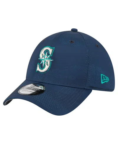 New Era Men's Navy Seattle Mariners Tonal Camo 39thirty Flex Hat In Blue