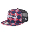 New Era Navy St. Louis Cardinals Seeing Diamonds A-frame Trucker 9fifty Snapback Hat In Navy