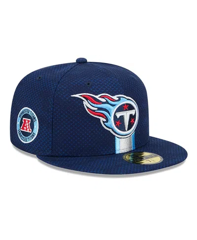 New Era Men's Navy Tennessee Titans 2024 Sideline 59fifty Fitted Hat