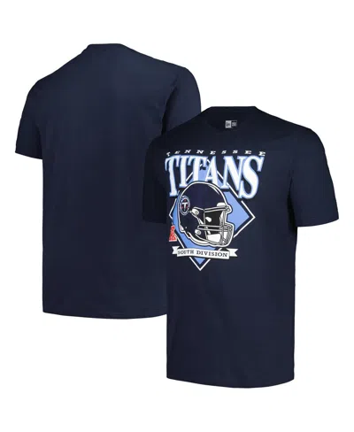 New Era Men's Navy Tennessee Titans Big Tall Helmet T-shirt