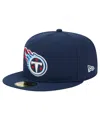 New Era Men's Navy Tennessee Titans Main 59fifty Fitted Hat In Navy