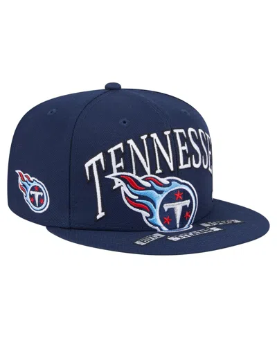 New Era Men's Navy Tennessee Titans Oversized 59fifty Fitted Hat In Blue