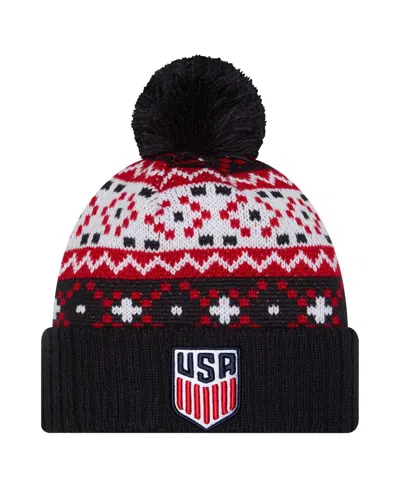 New Era Men's Navy Usmnt Nostalgia Cuffed Knit Hat With Pom