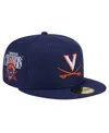 New Era Navy  Virginia Cavaliers Throwback 59fifty Fitted Hat In Navy