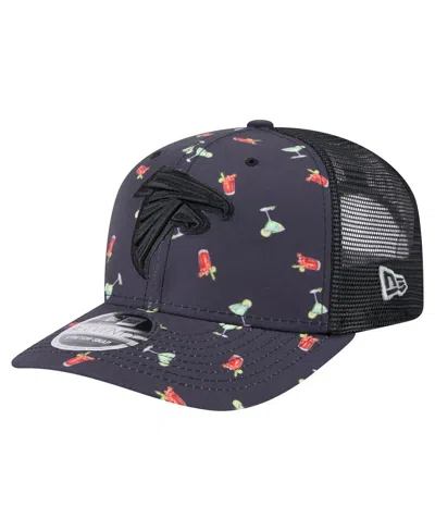 New Era Men's Navy/black Atlanta Falcons Adventure Drinks Pattern 9seventy Stretch-snap Hat In Multi