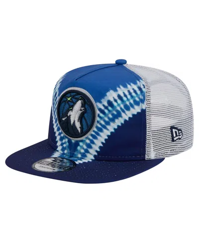 New Era Men's Navy/blue Minnesota Timberwolves Throwback Dye Golfer Snapback Hat
