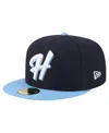 New Era Men's Navy/light Blue Hillsboro Hops Authentic Collection 59fifty Fitted Hat