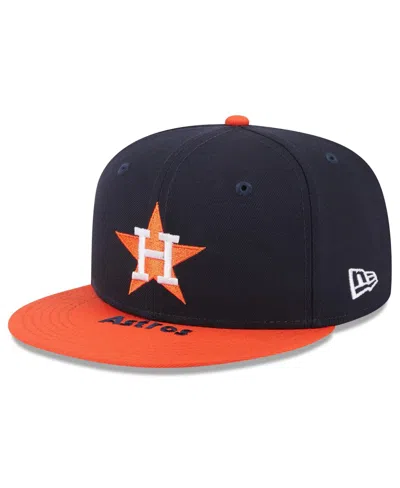 New Era Men's Navy/orange Houston Astros On Deck 59fifty Fitted Hat In Navy,orange