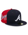 New Era Men's Navy/red Atlanta Braves National Baseball Hall Of Fame Low Profile 59fifty Fitted Hat In Navy Red
