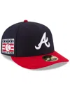 New Era Men's Navy/red Atlanta Braves National Baseball Hall Of Fame Low Profile 59fifty Fitted Hat In Navy,red