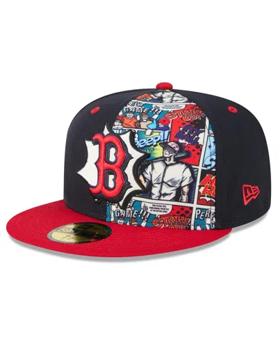 New Era Men's Navy/red Boston Red Sox 2025 Mlb Diamond Hero Edition 59fifty Fitted Hat In Multi