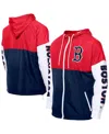 New Era Men's Navy/red Boston Red Sox Color Block Full-zip Hoodie Windbreaker In Multi