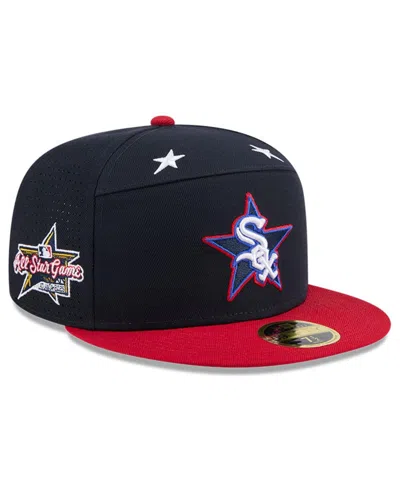 New Era Men's Navy/red Chicago White Sox 2025 Mlb All-star Game Workout Side Patch 59fifty Fitted Hat In Black